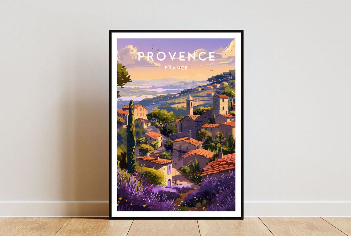 Provence Travel Poster, France Europe Wall Art