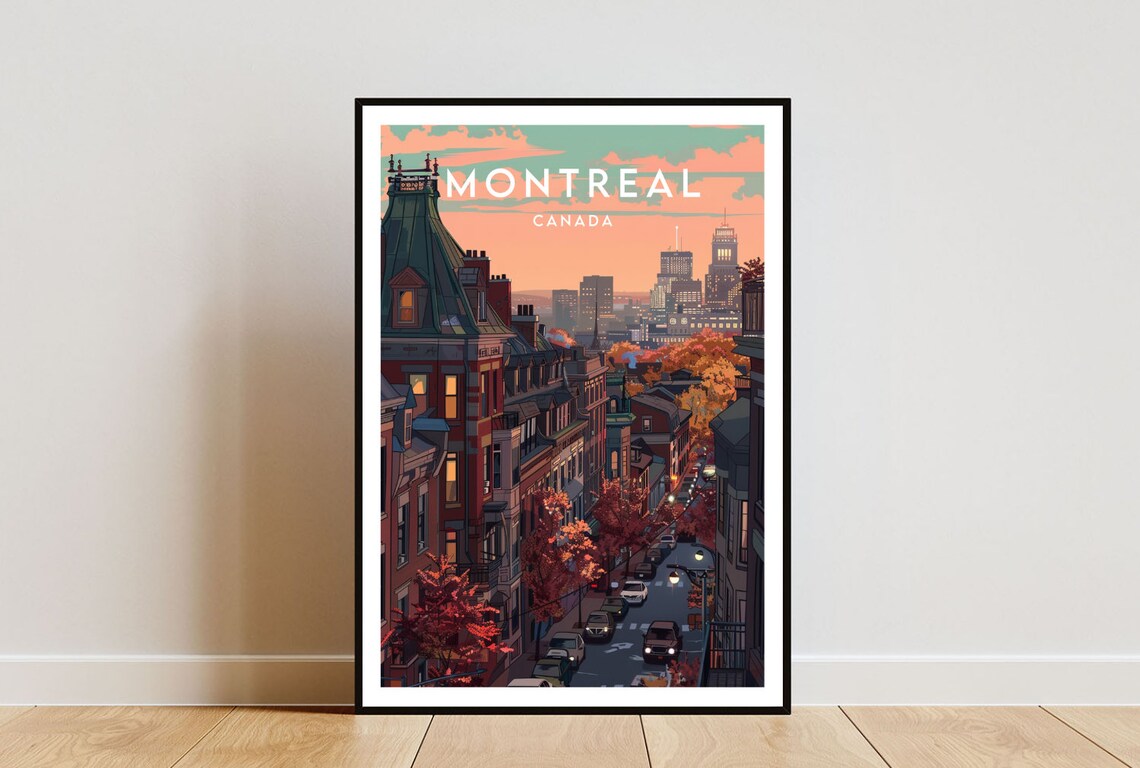 Montreal Travel Poster, Canada North America Wall Art