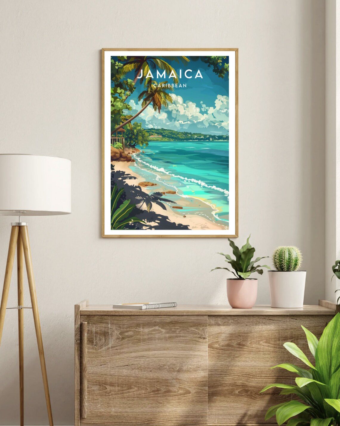 Jamaica Travel Poster, Caribbean Island View - Image 3