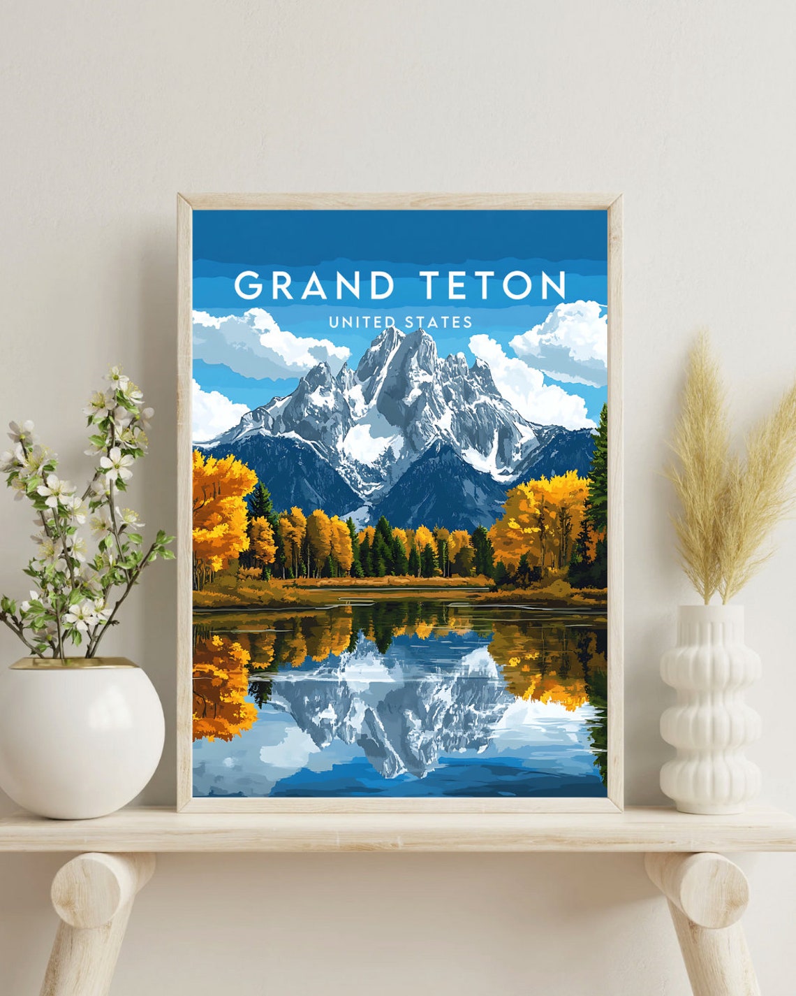 Grand Teton Travel Print United States Grand Teton Poster America Poster Travel Wall Art America Print Grand Teton Art Usa Wyoming - Image 4