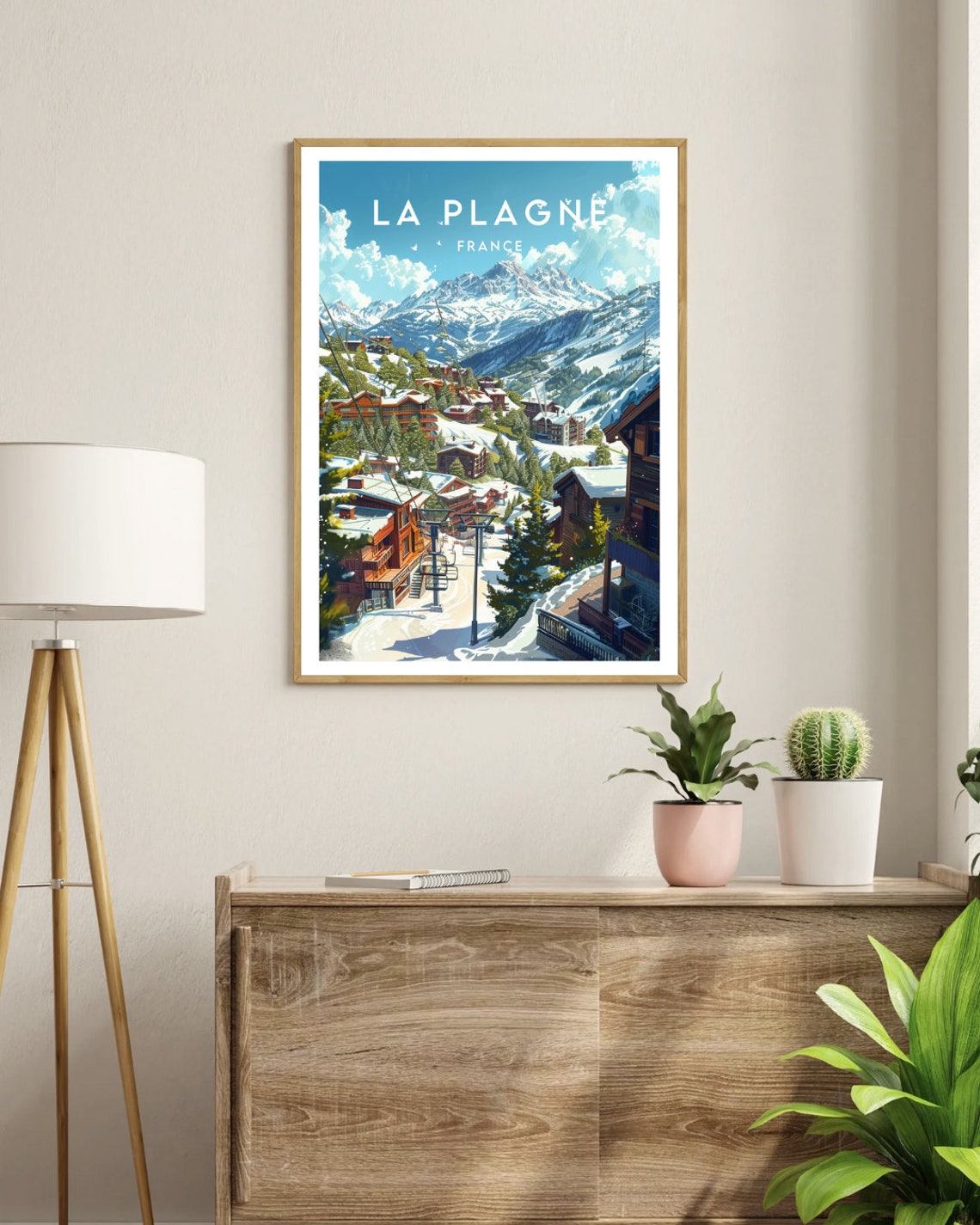La Plagne Travel Print France La Plagne Poster France Poster Travel Wall Art France Print Poster France Europe La Plagne Wall Art - Image 3