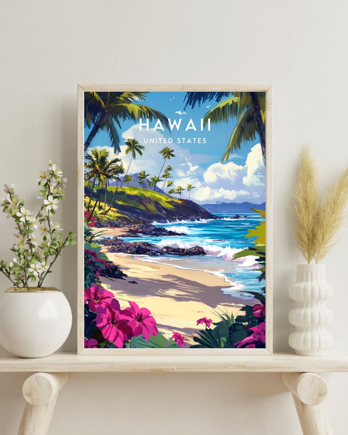 Hawaii Travel Poster, United States Travel Art - Image 4