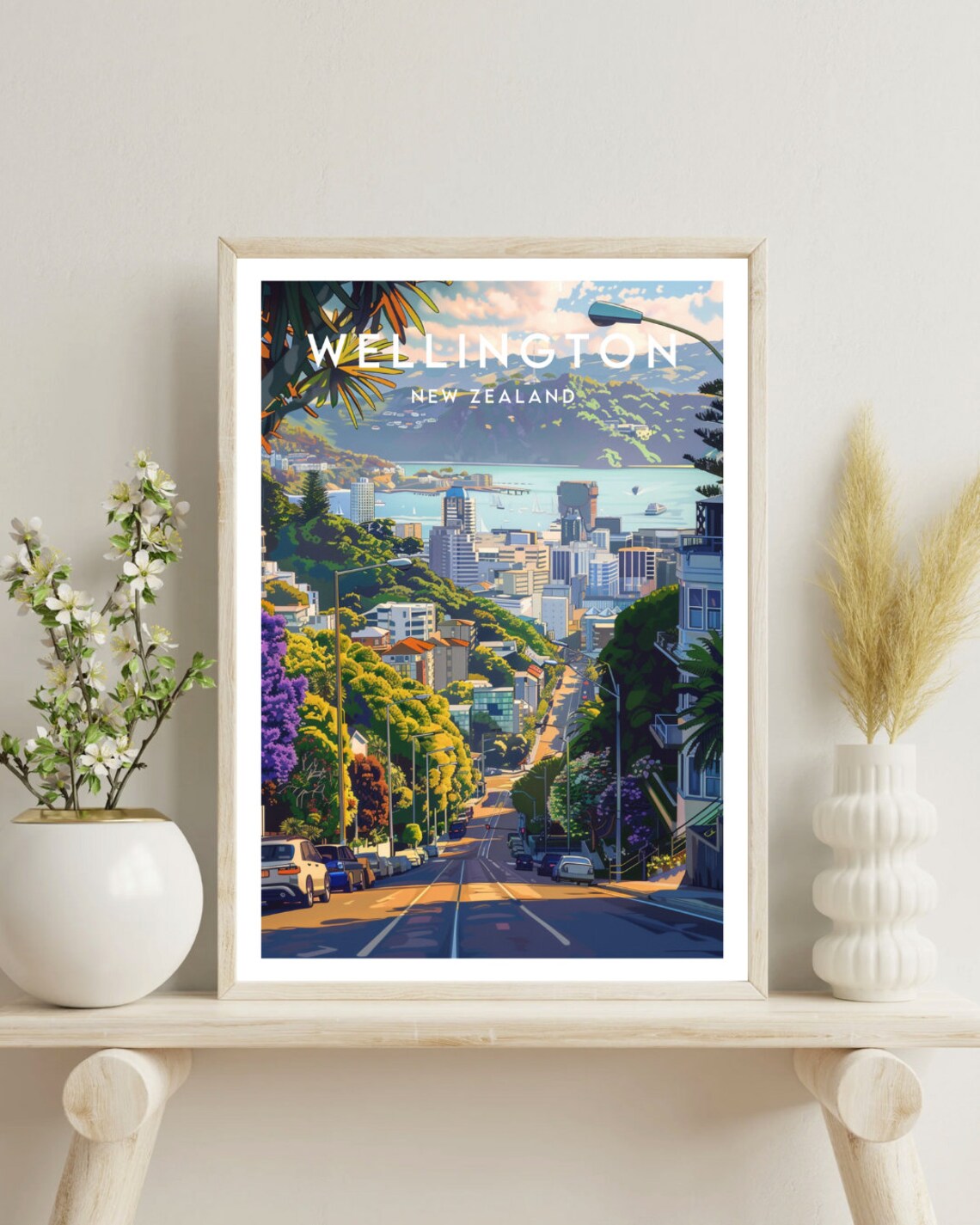 Wellington Travel Poster, New Zealand Travel Art - Image 4