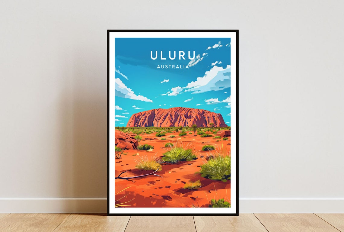 Uluru Australia Red Rock Monolith Desert Outback Travel Poster