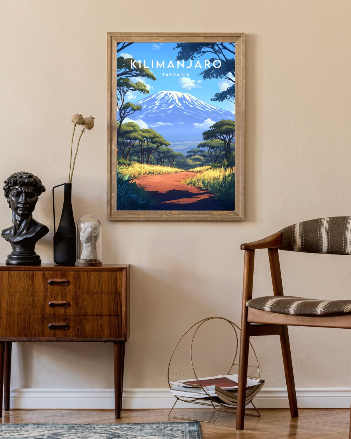 Kilimanjaro Travel Poster, Tanzania Mountain Landscape - Image 2