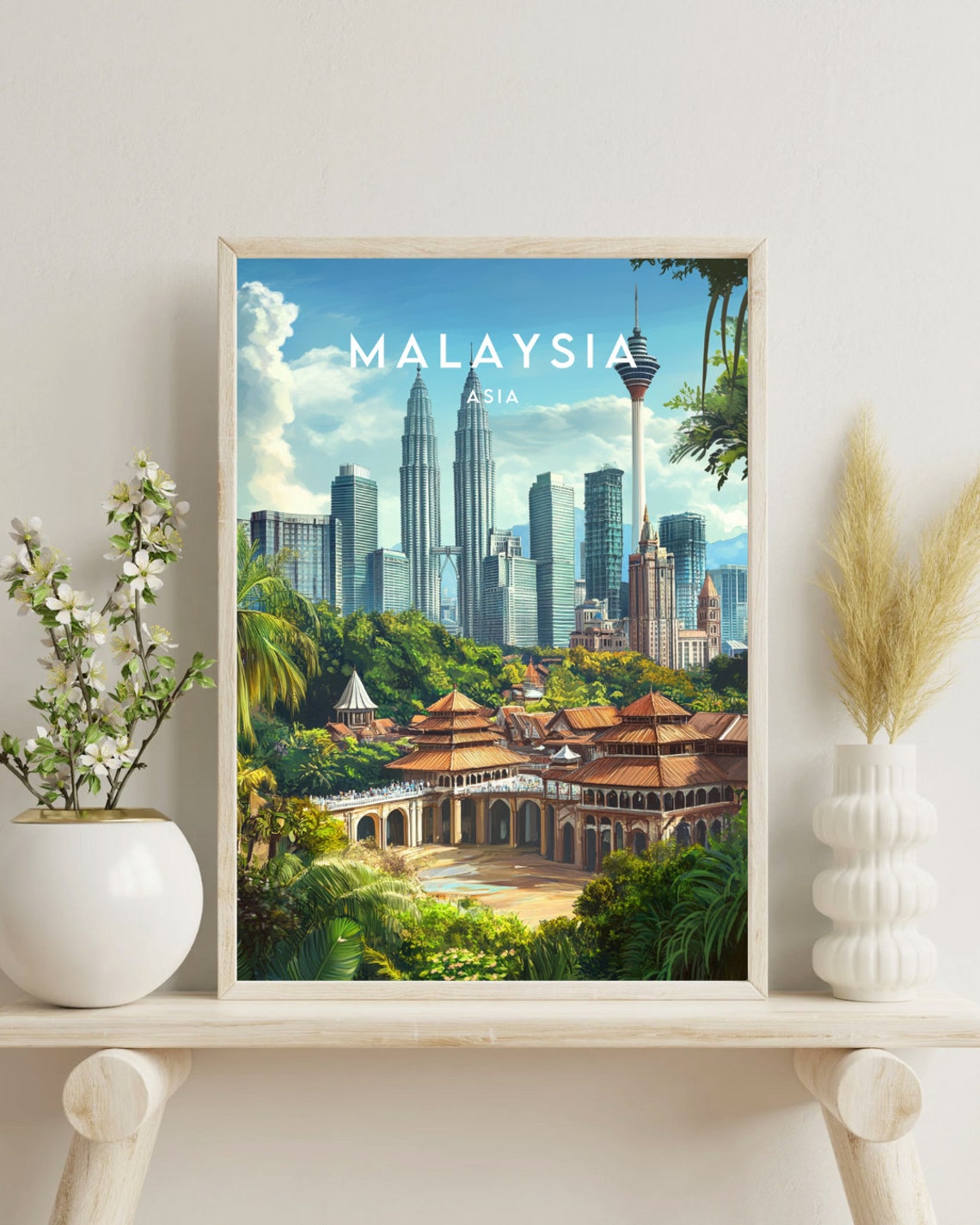 Malaysia Travel Print Asia Travel Poster Malaysia Poster Travel Wall Art Malaysia Print Malaysia Kuala Lumpur Malaysia Wall Art - Image 4