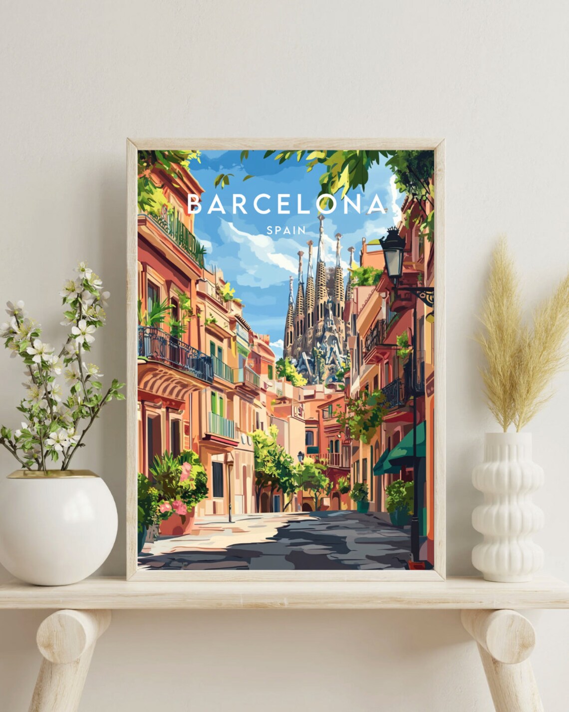 Barcelona Travel Poster, Spain Europe Wall Art - Image 4
