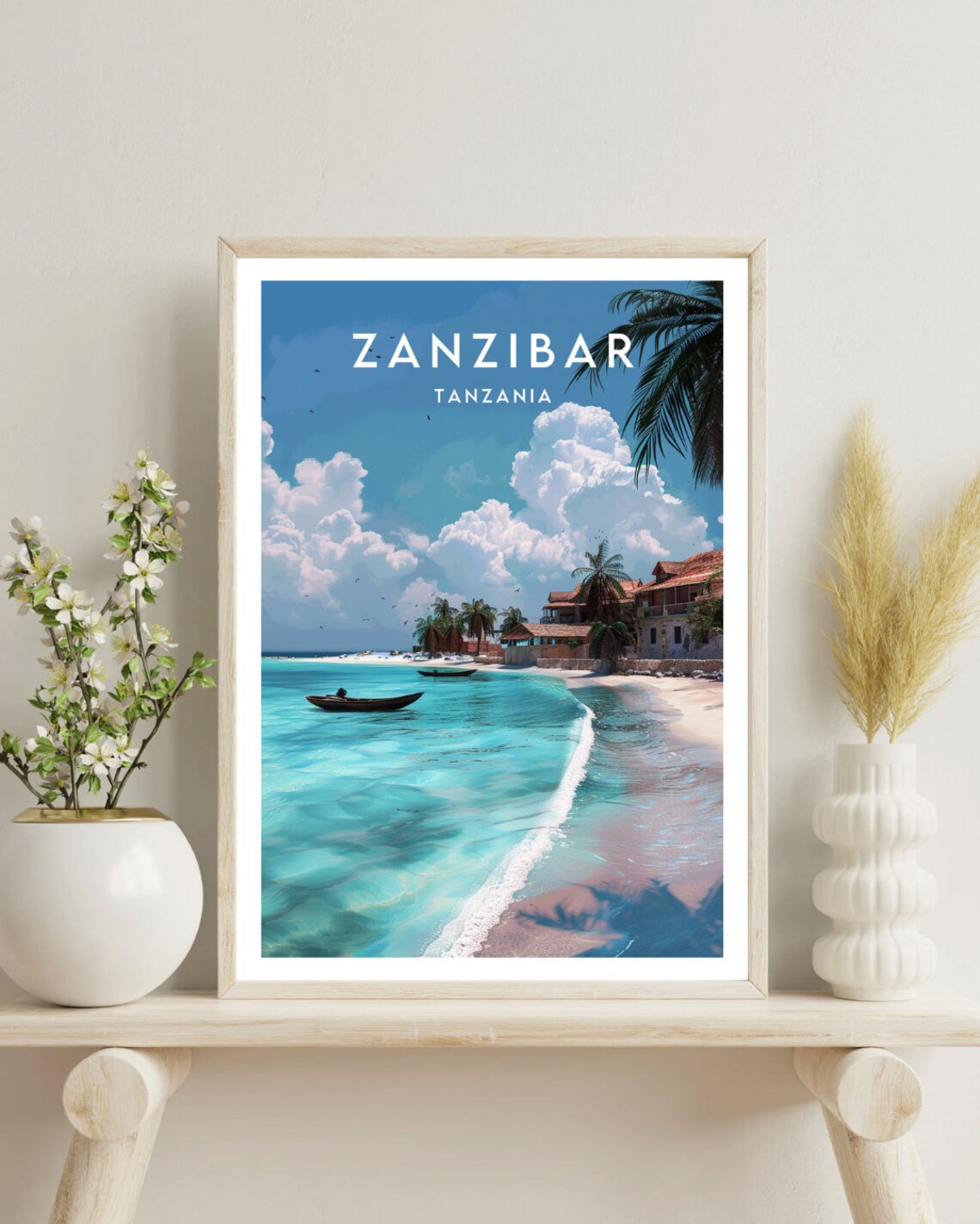 Zanzibar Travel Poster, Tanzania Africa Travel Art - Image 4