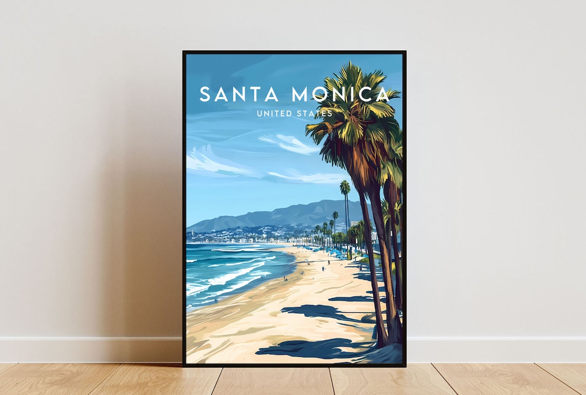 Santa Monica California Travel Wall Art Print