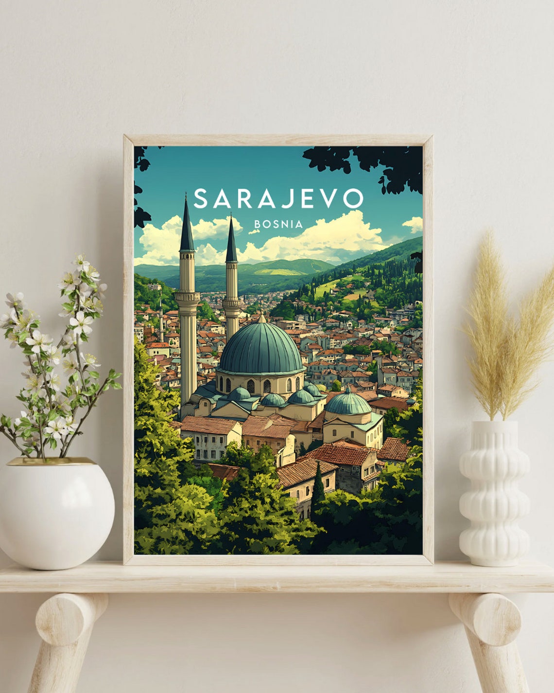 Sarajevo Travel Print Bosnia Sarajevo Poster Bosnia Poster Travel Wall Art Bosnia Print Bosnia And Herzegovina Art Sarajevo Wall Art - Image 4