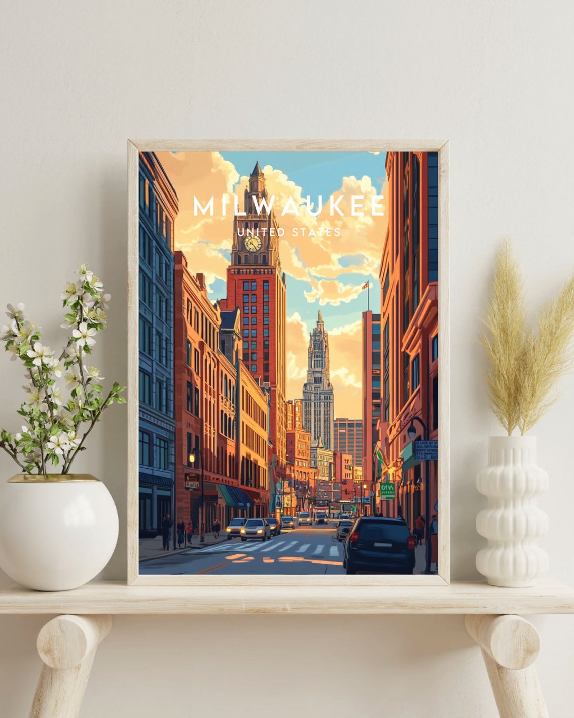Milwaukee Travel Print United States Milwaukee Poster America Poster Travel Wall Art America Print America Milwaukee Usa Wisconsin - Image 4