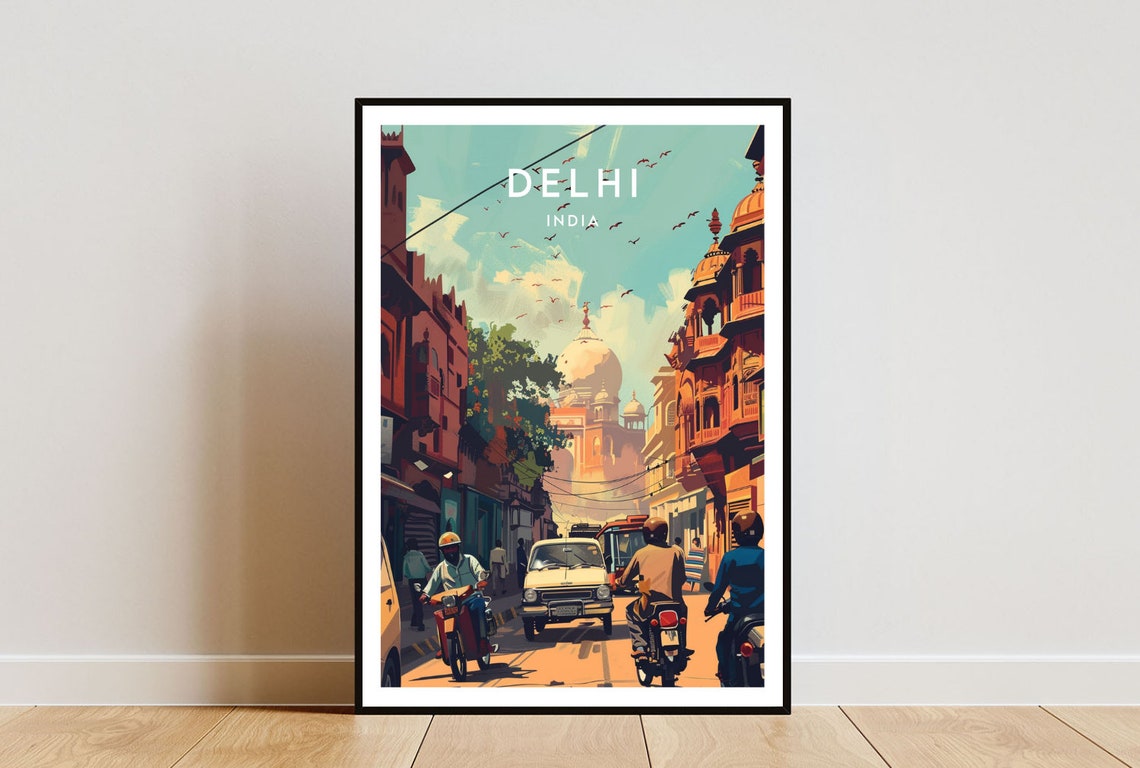 Delhi Travel Print India Delhi Poster India Poster Travel Wall Art India Print New Delhi New Delhi Poster India Gate Poster India
