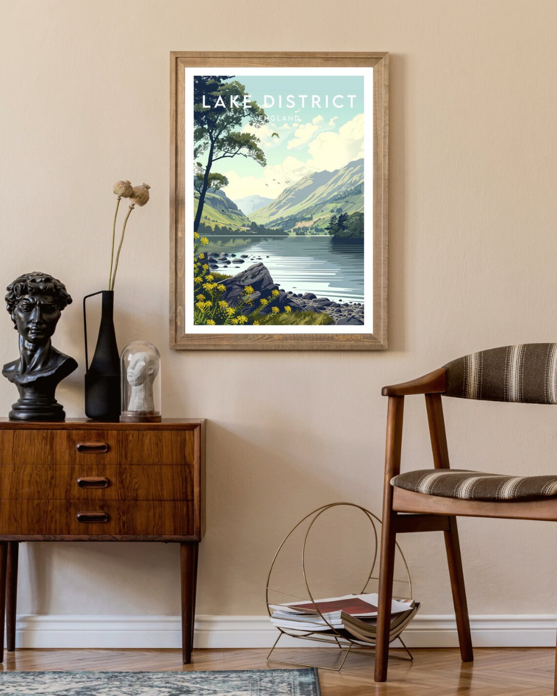 Lake District England Mountain Lake Serene Vintage Travel Art Poster - Image 2
