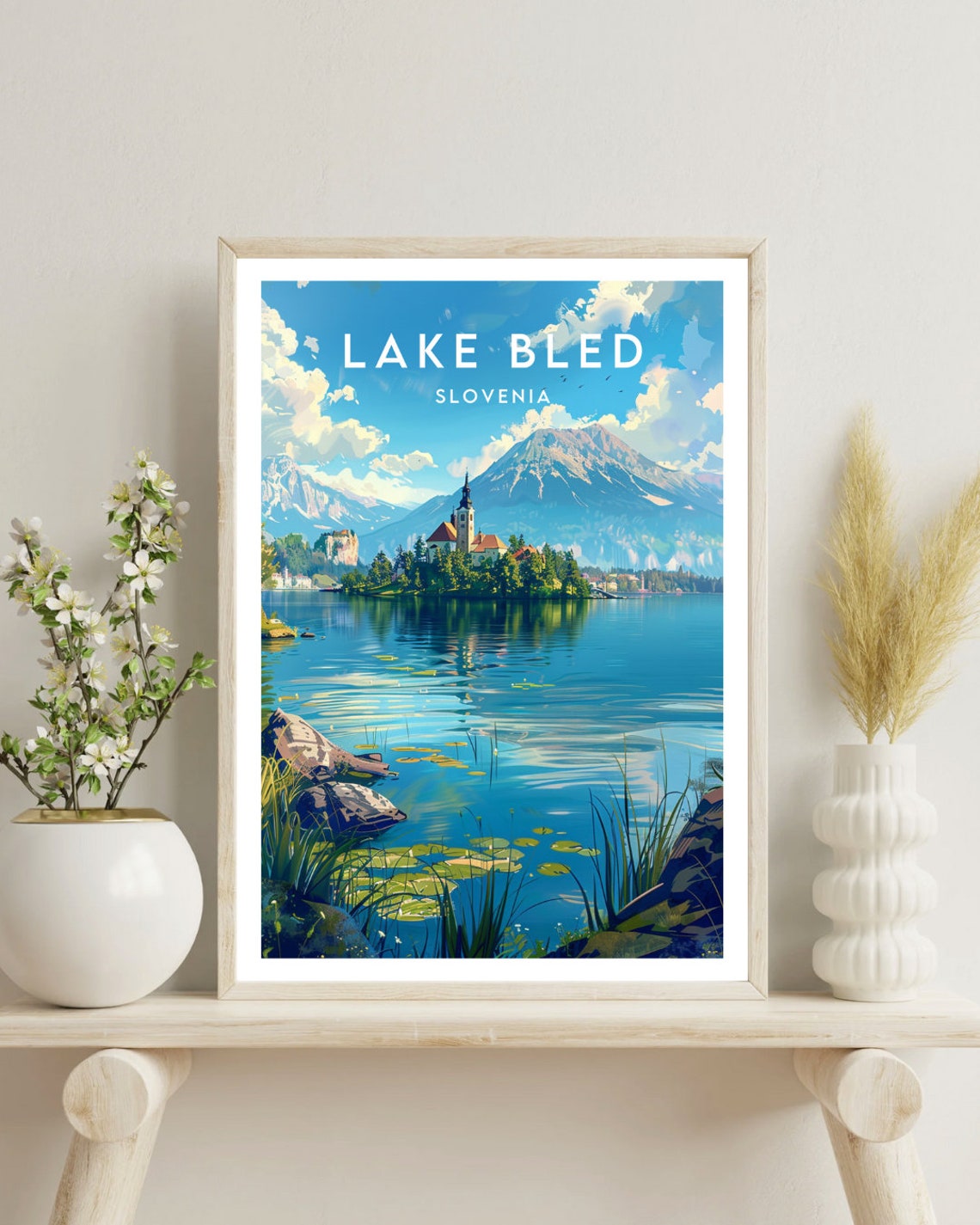Lake Bled Travel Print Slovenia Lake Bled Poster Slovenia Poster Travel Wall Art Slovenia Print Poster Slovenia Europe Lake Bled - Image 4
