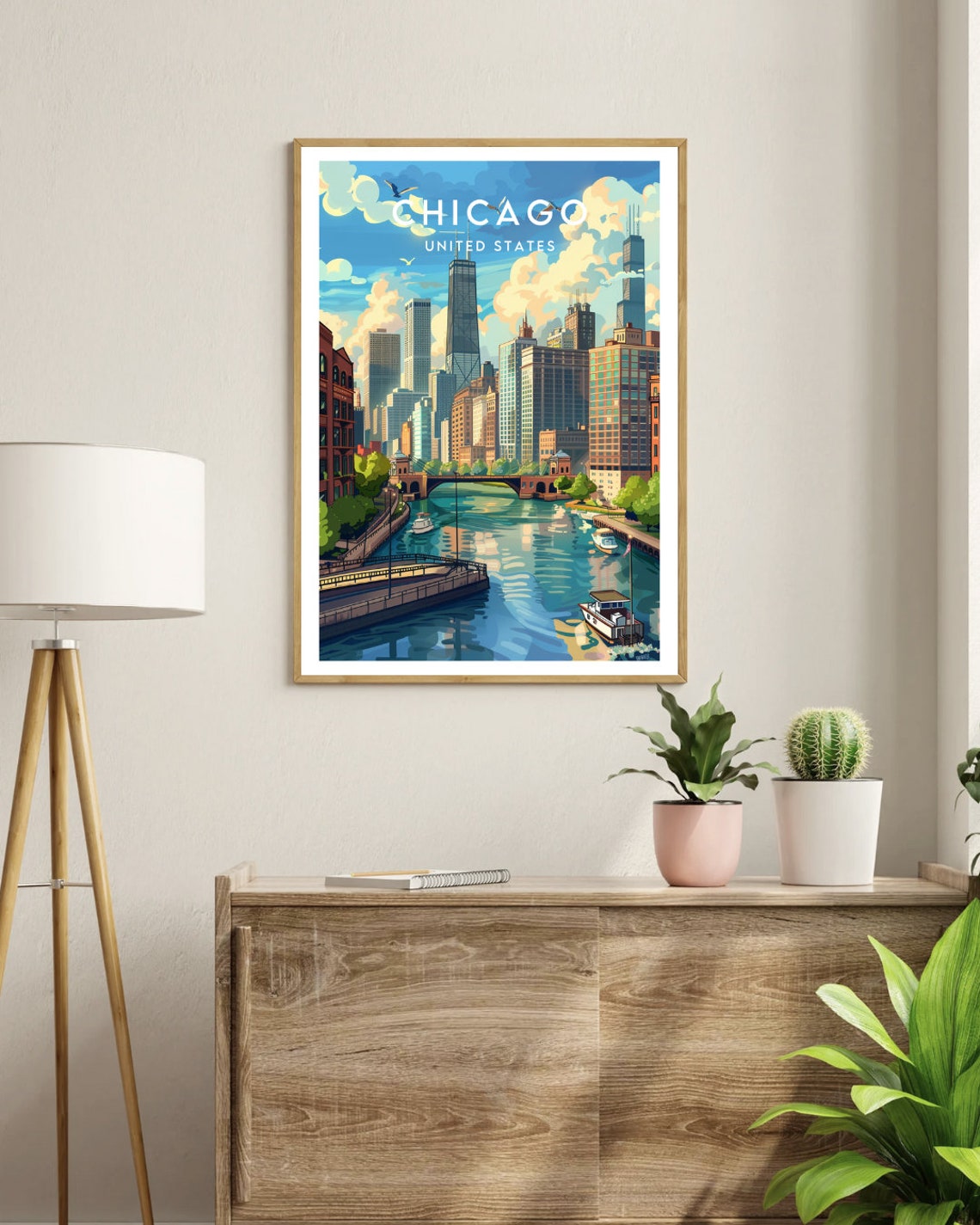 Chicago Travel Print United States Chicago Poster America Poster Travel Wall Art America Print America Chicago Usa Illinois - Image 3