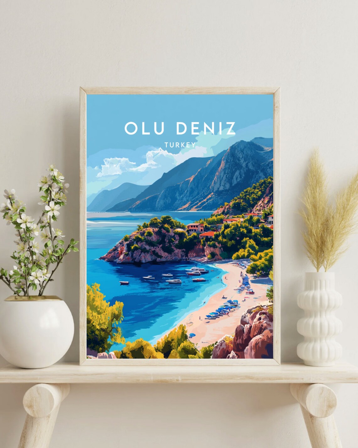 Oludeniz Turkey Blue Lagoon Beach Mountain Bay Scenic Poster - Image 4