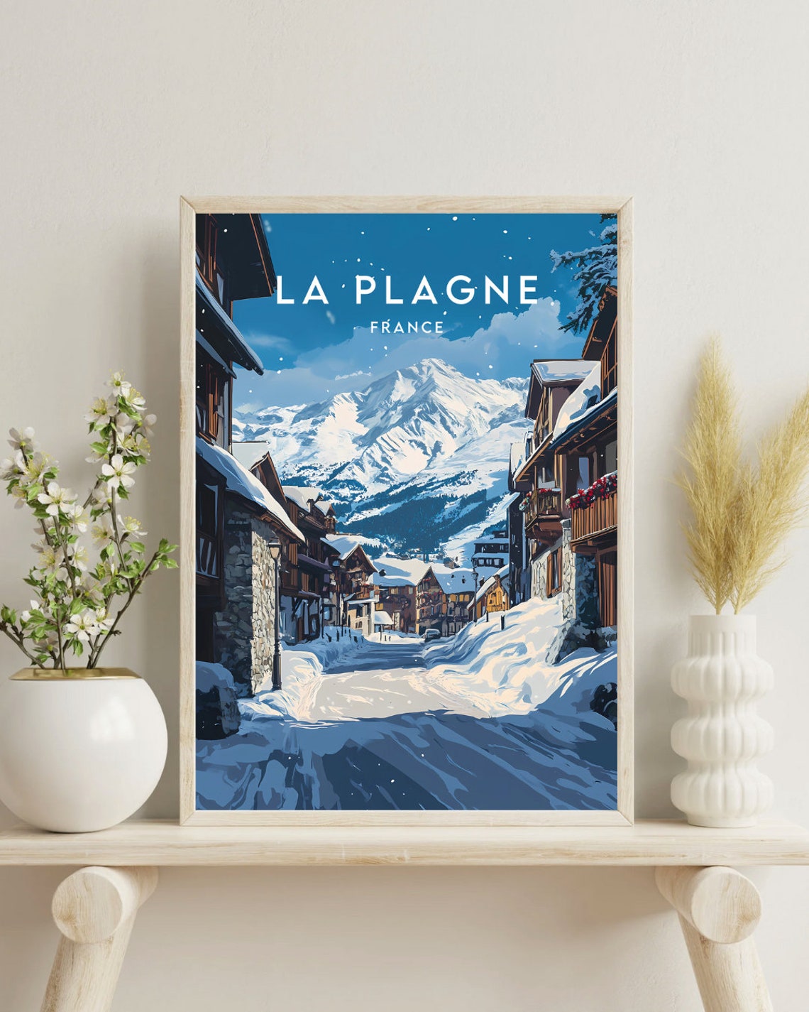 La Plagne Travel Print France La Plagne Poster France Poster Travel Wall Art France Print Europe Art La Plagne Wall Art Ski Poster - Image 4