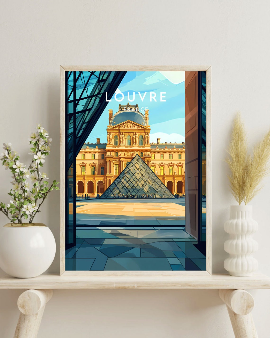 Louvre Travel Print France Louvre Poster France Poster Travel Wall Art France Print Poster France Europe Louvre Paris Wall Art - Image 4