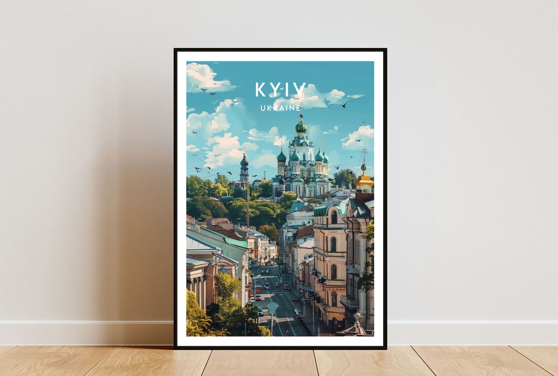 Kyiv Travel Poster, Ukraine Europe Wall Art