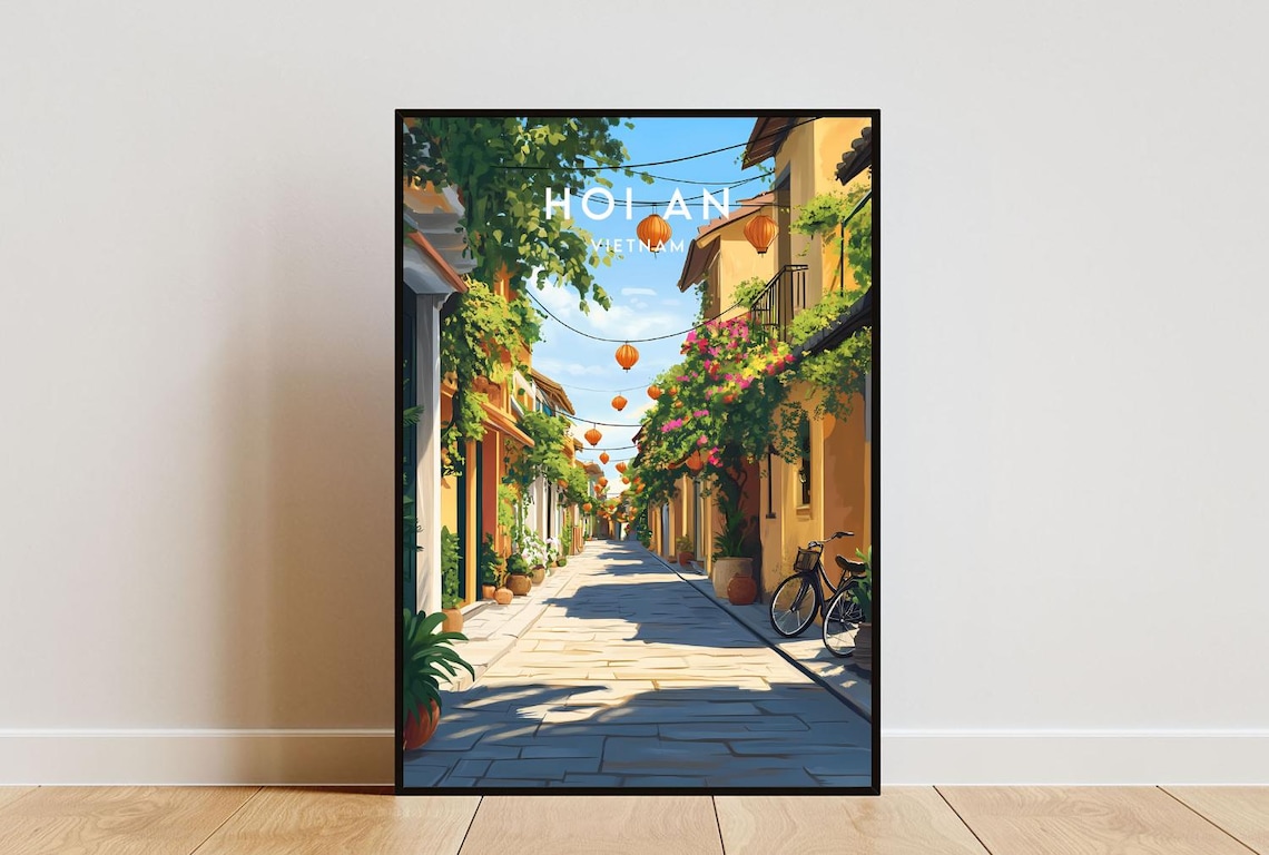 Hoi An Travel Poster, Vietnam Asia Wall Decor