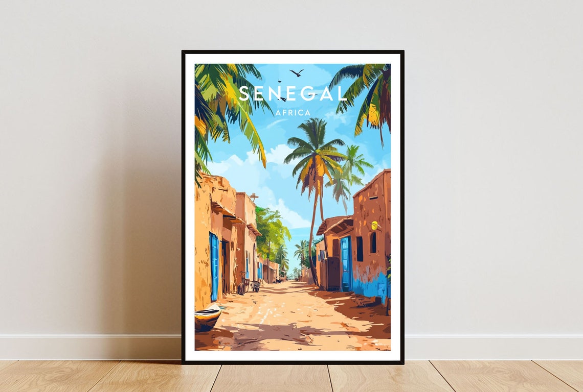 Senegal Travel Print Africa Senegal Poster Africa Poster Travel Wall Art Africa Print Senegal Wall Art Senegal Print Dakar Poster