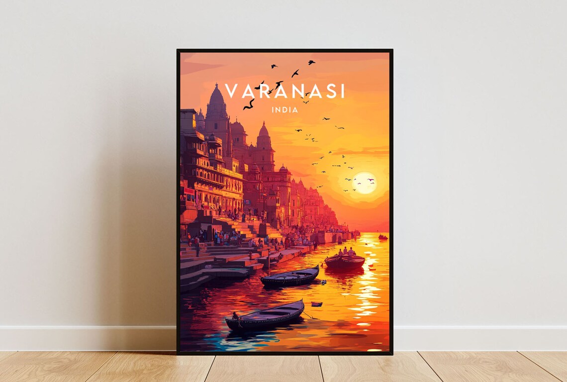 Varanasi Travel Poster, River Ganges India