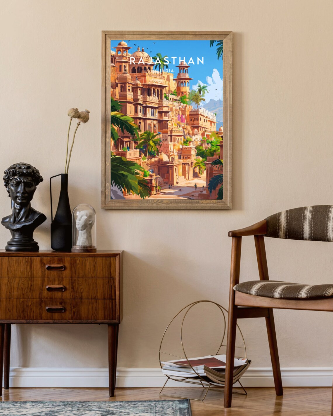 Rajasthan Palace Fort Architecture Royal India Travel Poster - Image 2