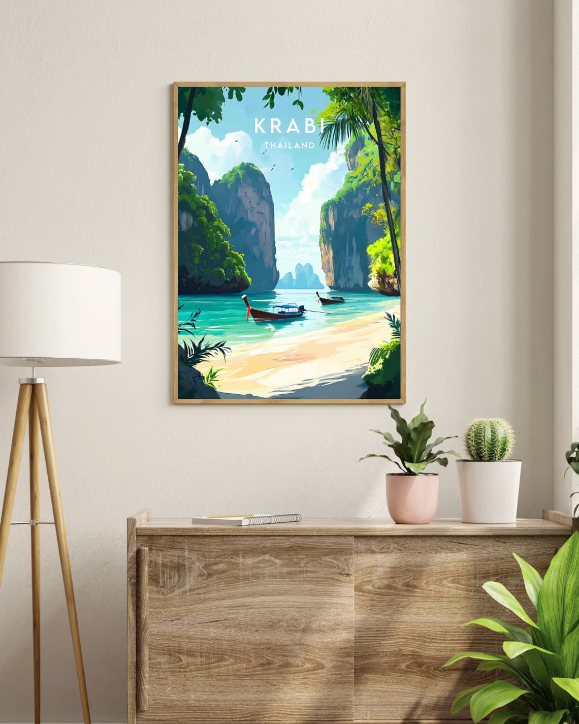 Krabi Travel Print Thailand Krabi Poster Thailand Poster Travel Wall Art Thailand Print Thai Poster Beach Poster Ao Nang Krabi - Image 3