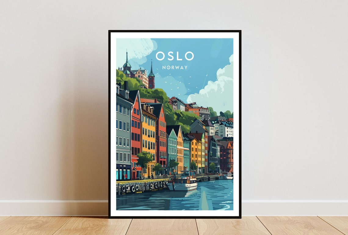 Oslo Travel Print Norway Oslo Poster Norway Poster Travel Wall Art Norway Print Poster Norway Europe Oslo Scandinavia