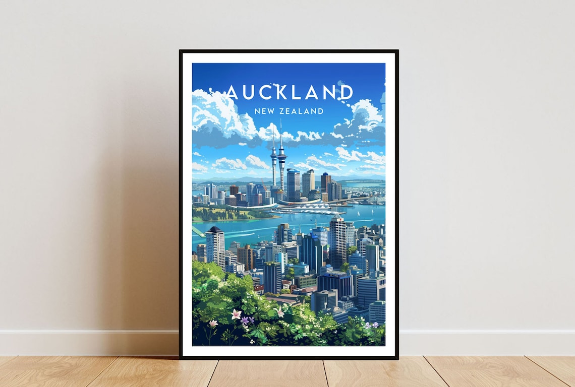 Auckland New Zealand Travel Wall Art Print