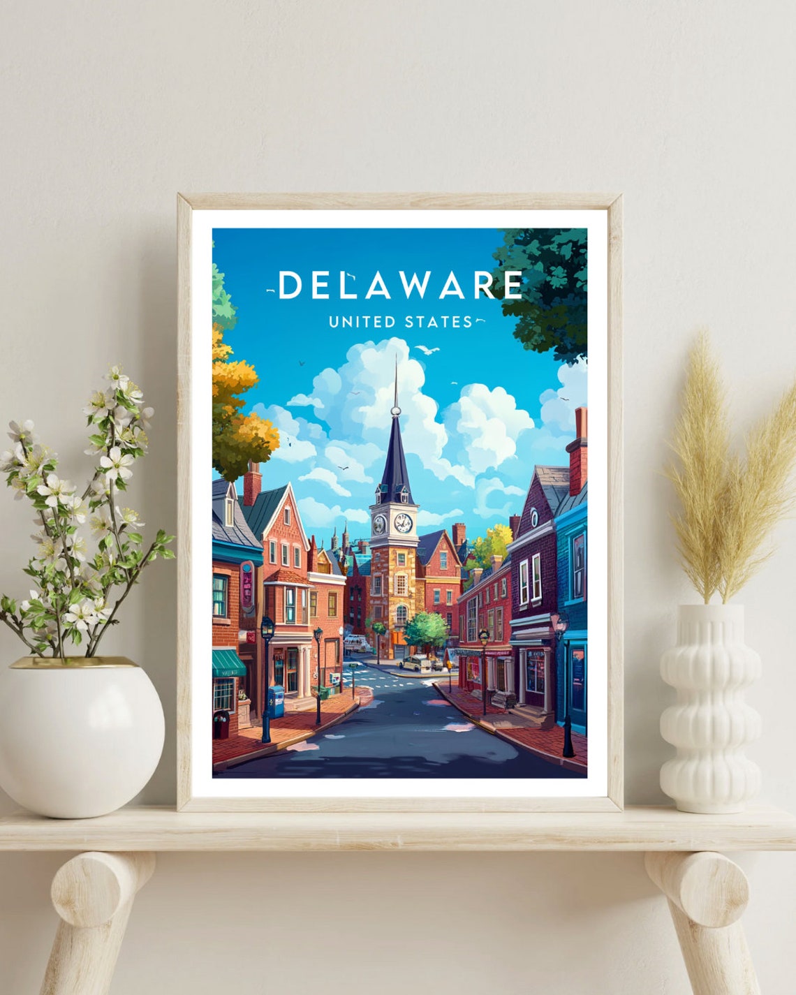 Delaware Travel Print United States Delaware Poster America Poster Travel Wall Art America Print America Delaware Wall Art Usa Art - Image 4