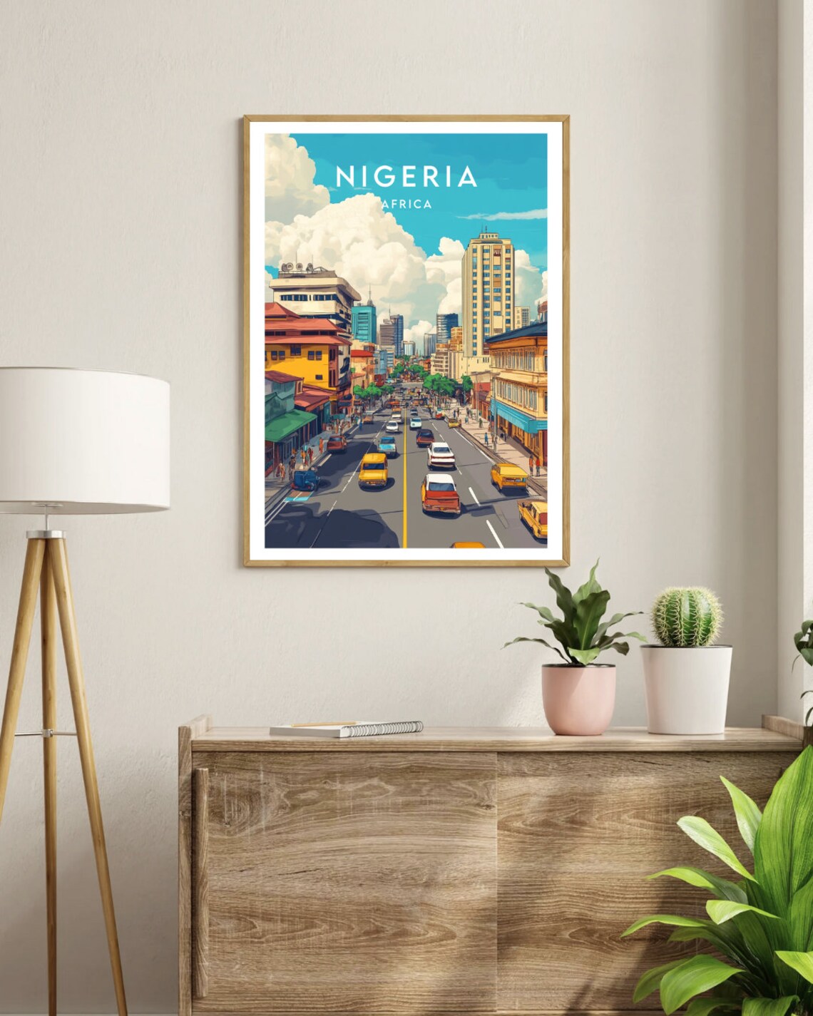 Nigeria City Street Skyline Urban Africa Metropolis Travel Poster - Image 3