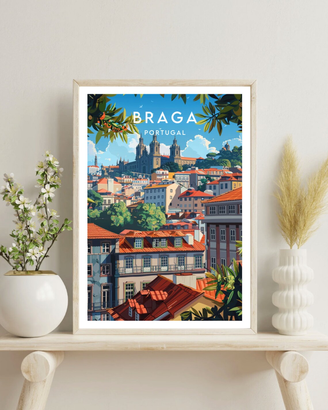 Braga Portugal Travel Poster, Europe Wall Art - Image 4