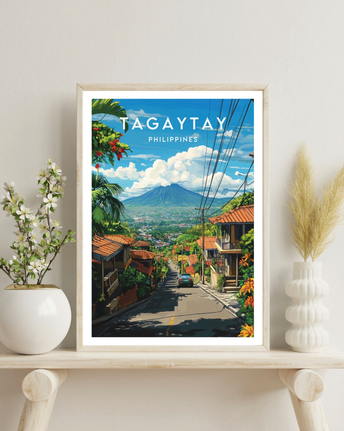 Tagaytay Philippines Volcano View Street Hillside Town Poster - Image 4