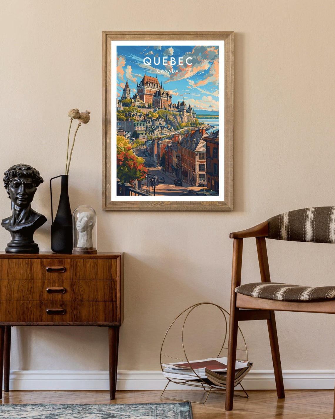 Quebec City Chateau Frontenac Historic Old Town Street Travel Poster - Image 2