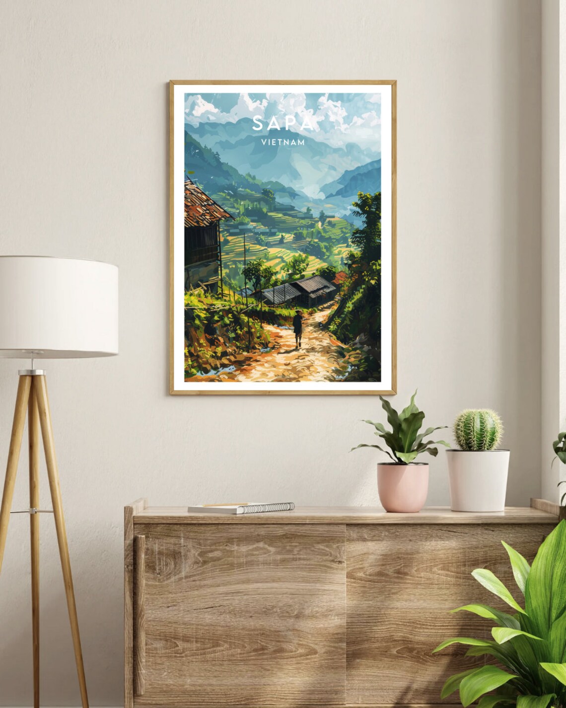 Sapa Vietnam Rice Terraces and Mountain Village Travel Art Poster - Image 3