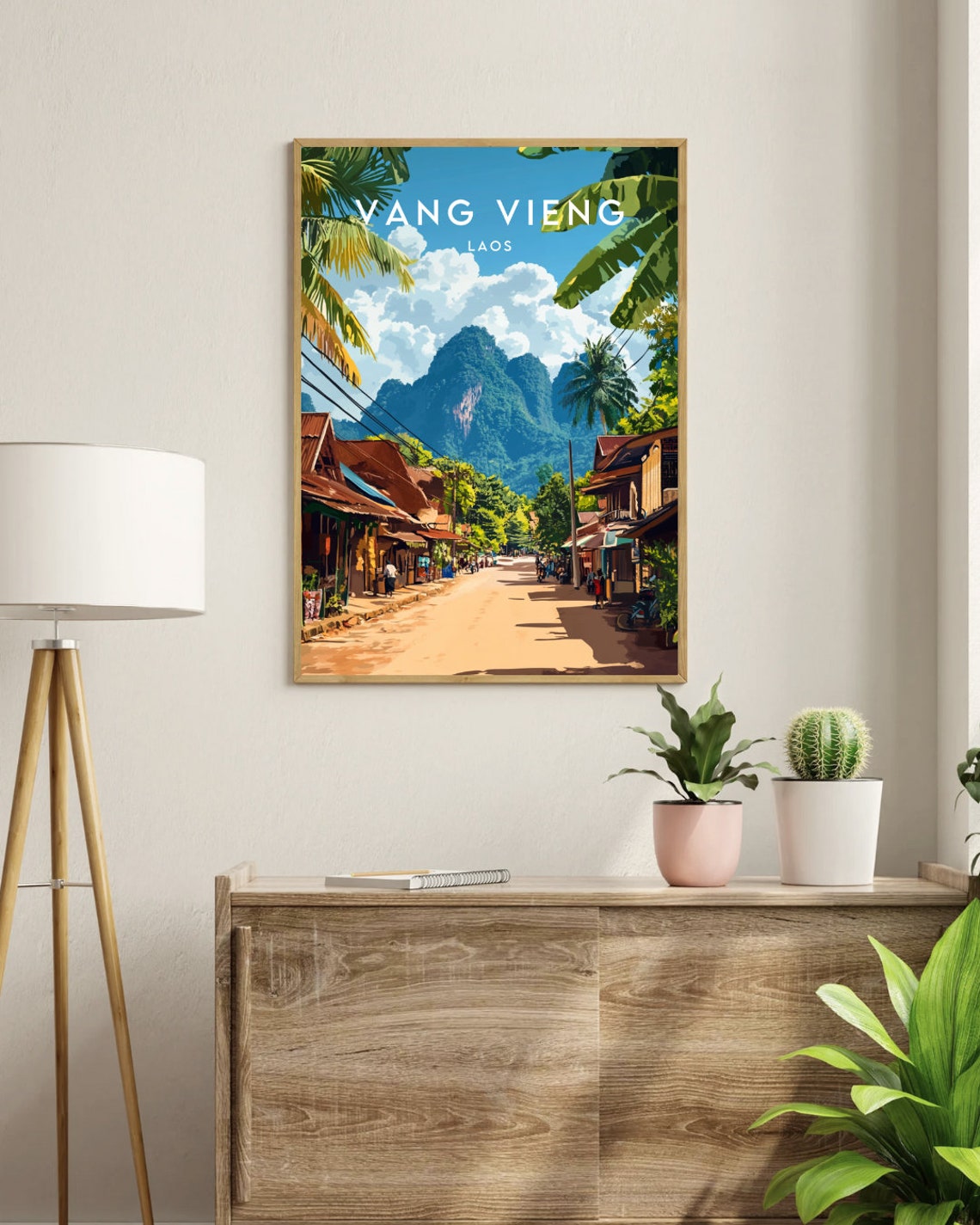 Vang Vieng Travel Print Laos Vang Vieng Poster Laos Poster Travel Wall Art Laos Print Travel Poster Vang Vieng Wall Art Se Asia Art - Image 3