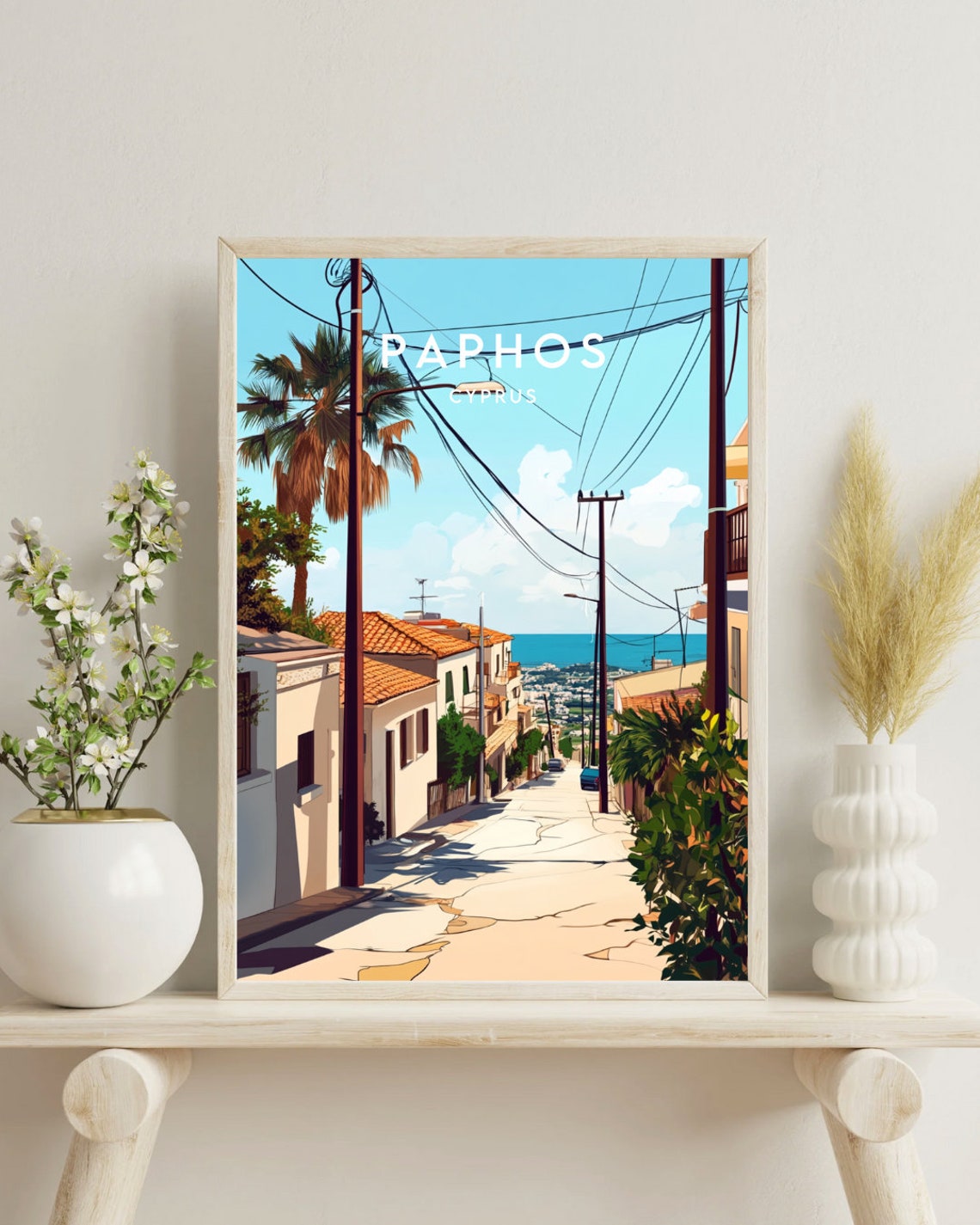 Paphos Travel Print Cyprus Paphos Poster Cyprus Poster Travel Wall Art Cyprus Print Poster Cyprus Europe Paphos Cypriot Travel - Image 4