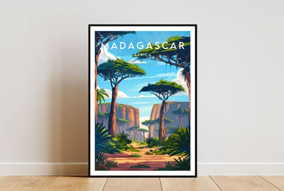 Madagascar Travel Print Africa Madagascar Poster Africa Poster Travel Wall Art Africa Print Madagascar Wall Art Madagascar Africa