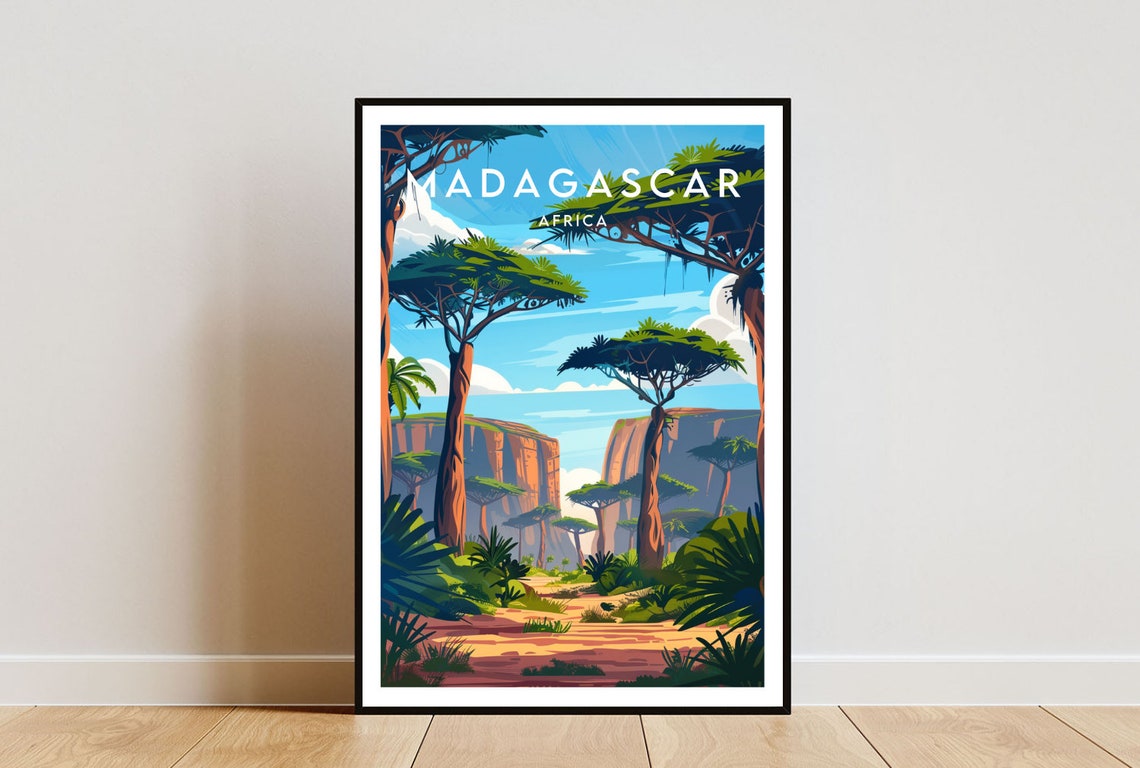 Madagascar Travel Print Africa Madagascar Poster Africa Poster Travel Wall Art Africa Print Madagascar Wall Art Madagascar Africa