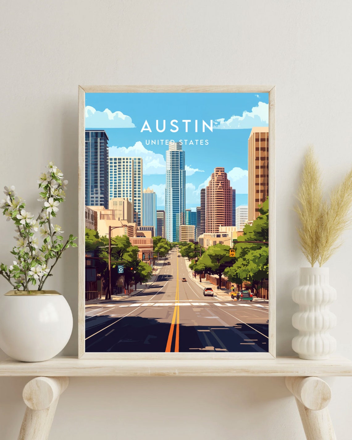 Austin Travel Print United States Austin Poster America Poster Travel Wall Art America Print America Austin Usa Texas Travel - Image 4