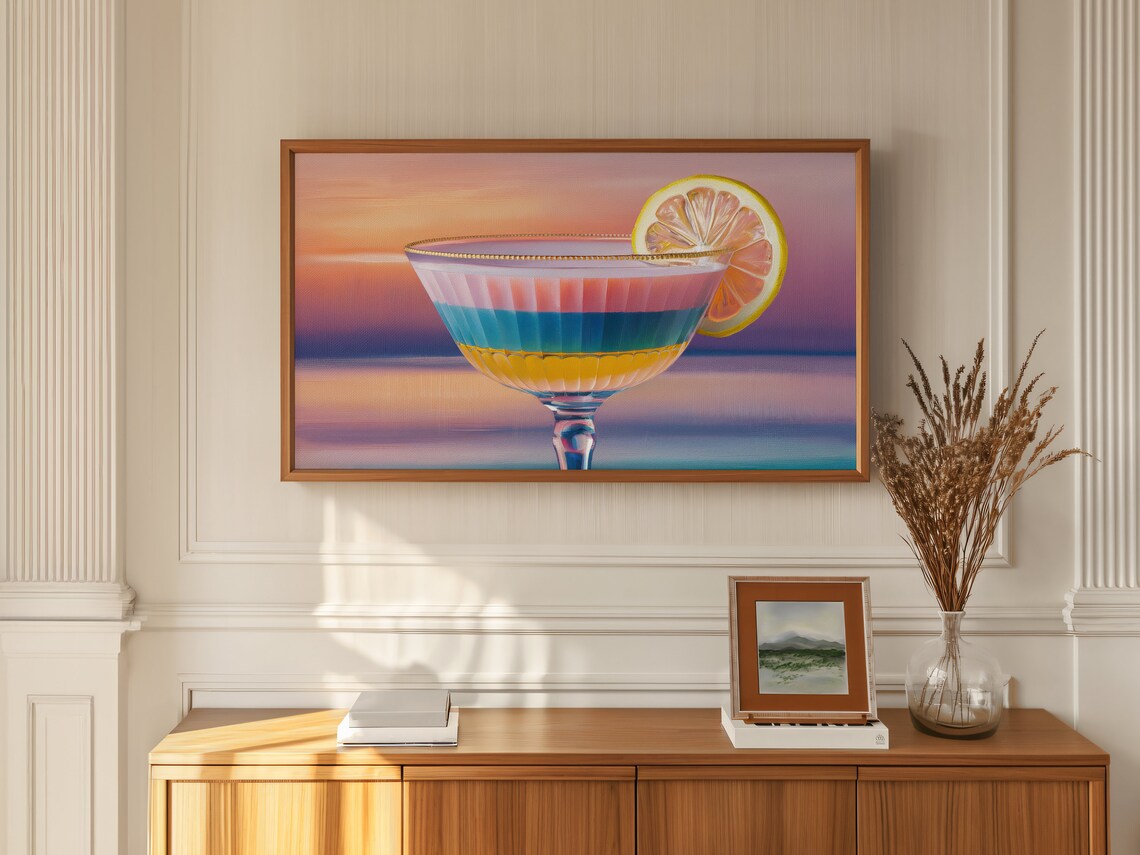 Frame Tv Art Birthday Decor Pastel Cocktail Bridal Shower For Tv Pop Art Drink Bachelorette Party Tv Picture Retro Party Tv Decor - Image 2