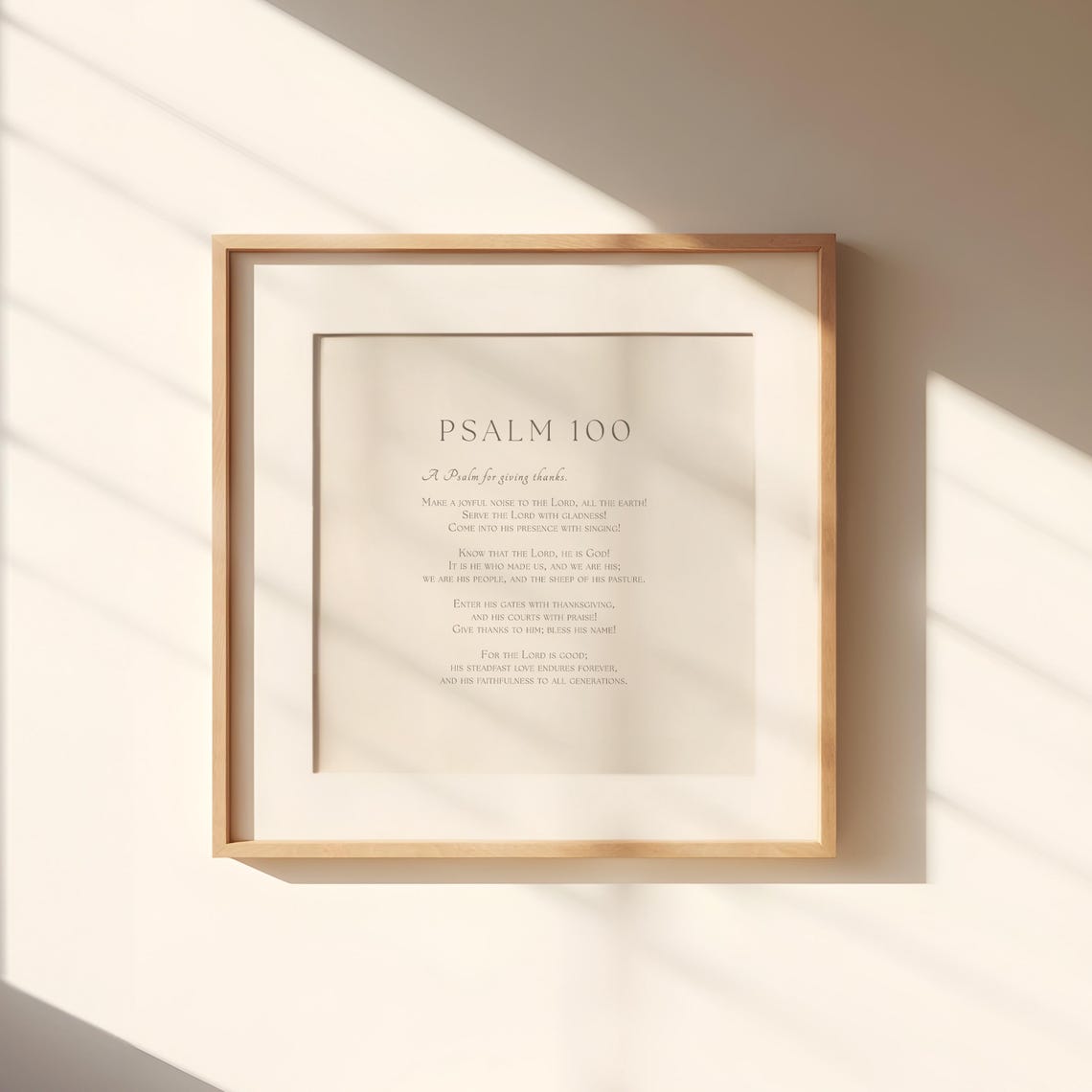 Psalm 100 Thanksgiving Scripture Minimalist Grateful Heart Poster - Image 4
