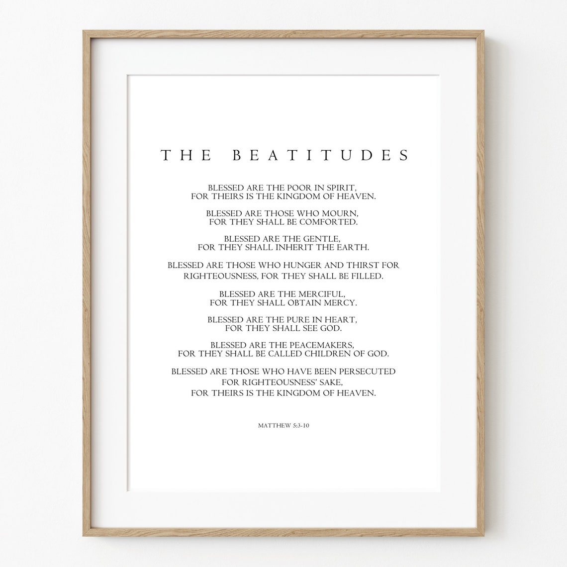 The Beatitudes Minimalist Wall Art Matthew 53 10 Typography Bible Verse Christian Home Decor Healing Scripture Quote - Image 3