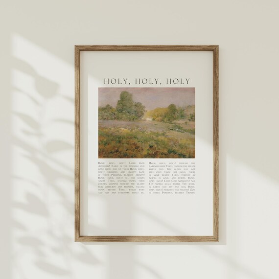Holy Holy Holy Hymn Impressionist River Landscape Worship Poster