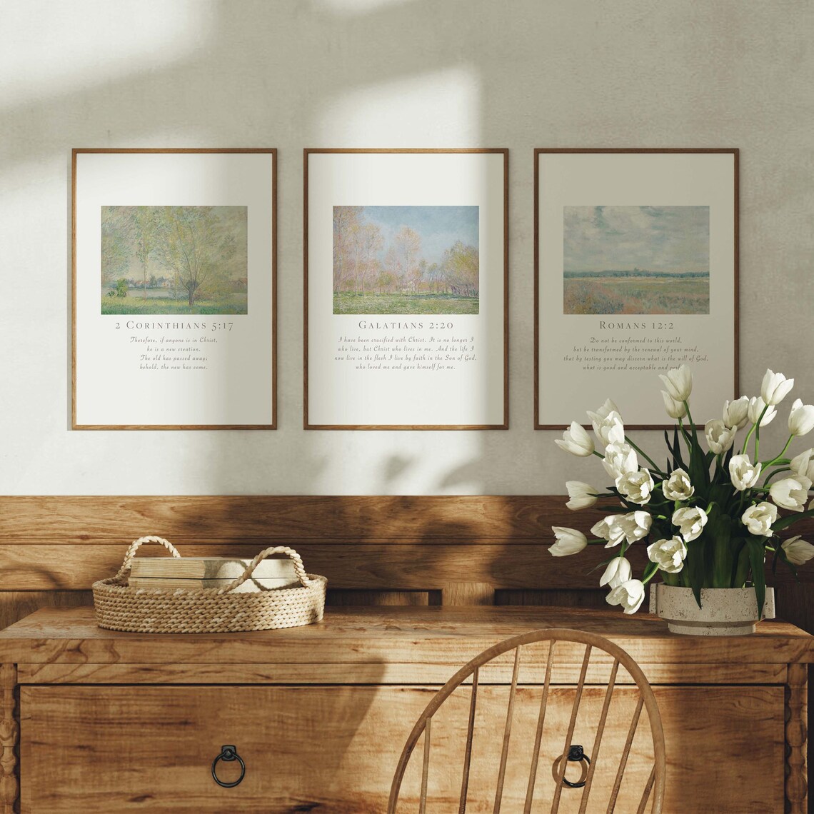 Galatians Romans Corinthians Spring Landscape Scripture Set of 3 Posters - Image 5