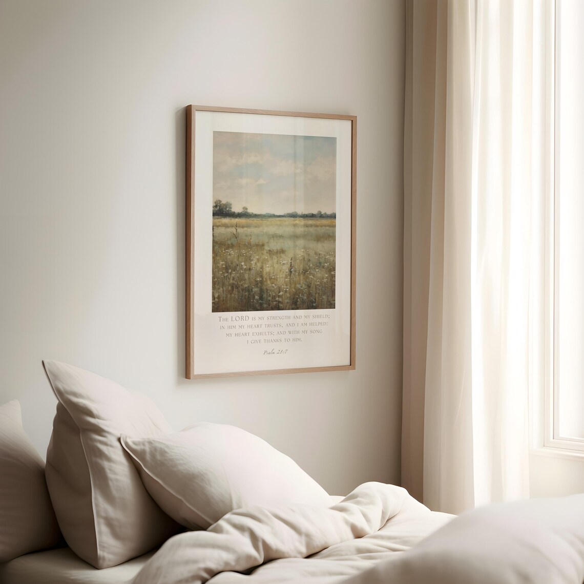 Psalm 287 Wildflower Landscape Art Print, Vintage Fall - Image 3