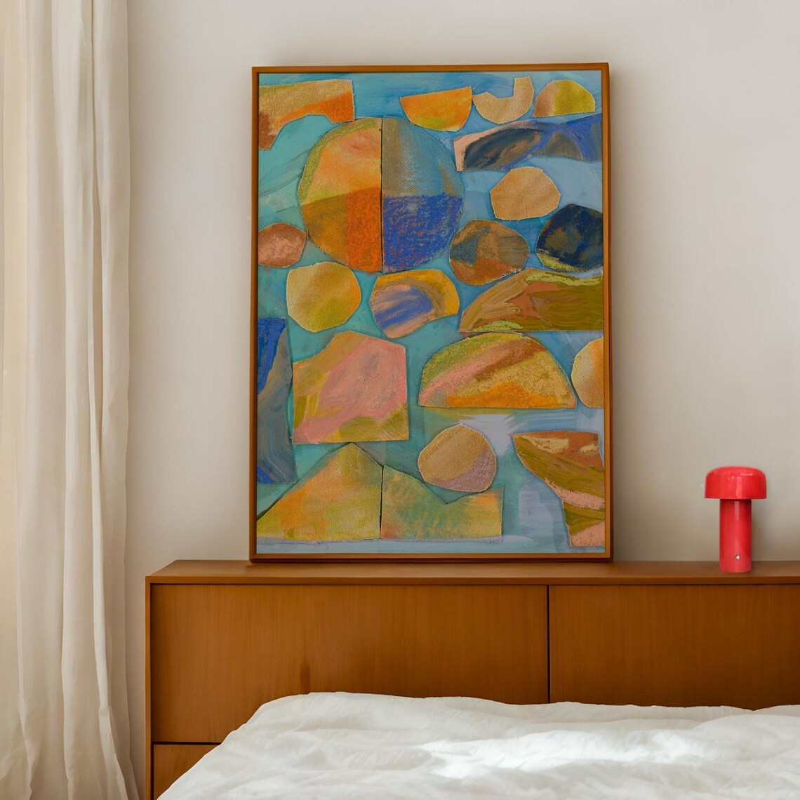 Abstract Geometric Art Print, Mid-Century Boho