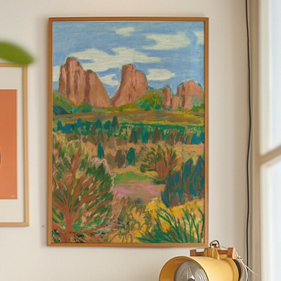 Red Rocks Colorado Vintage Landscape Art Print