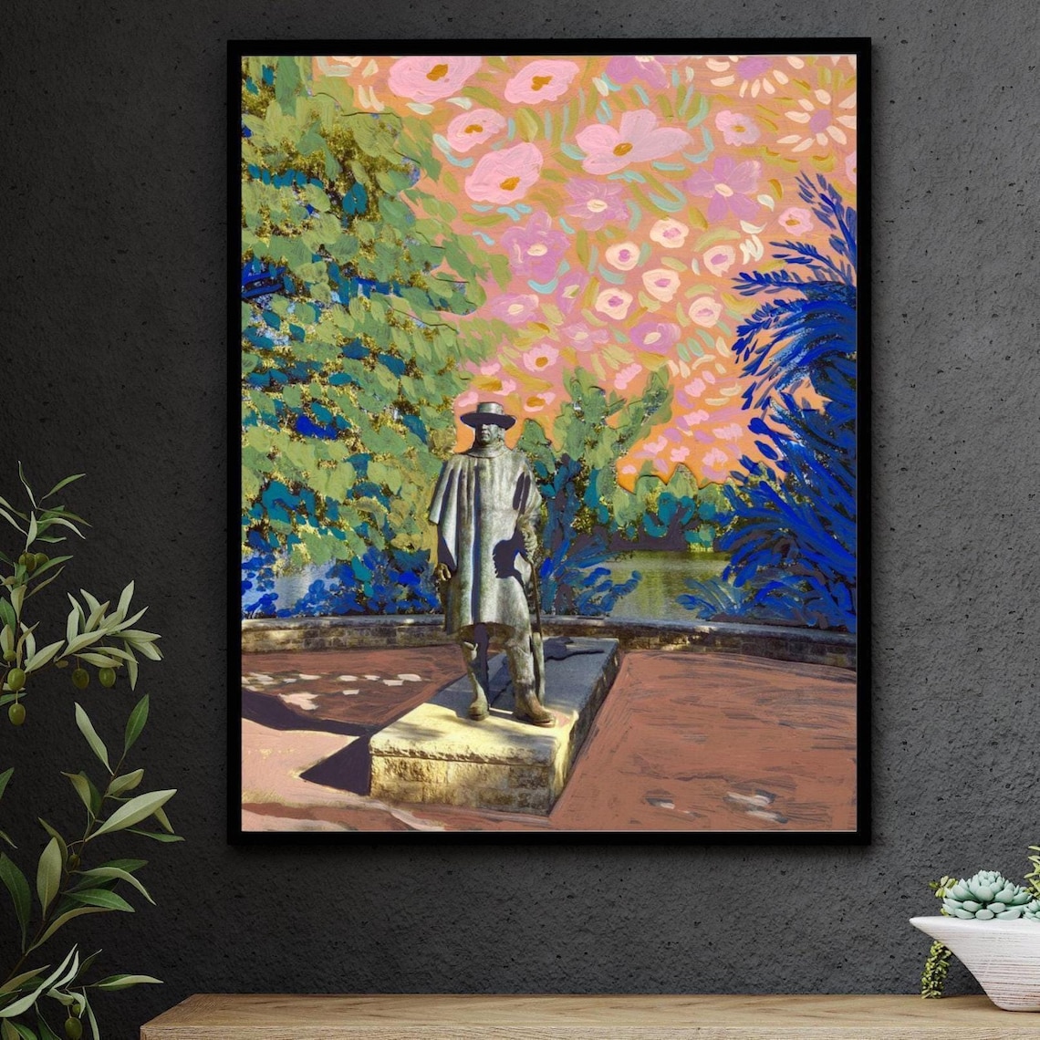 Stevie Ray Vaughan Statue, Austin Texas Travel Poster